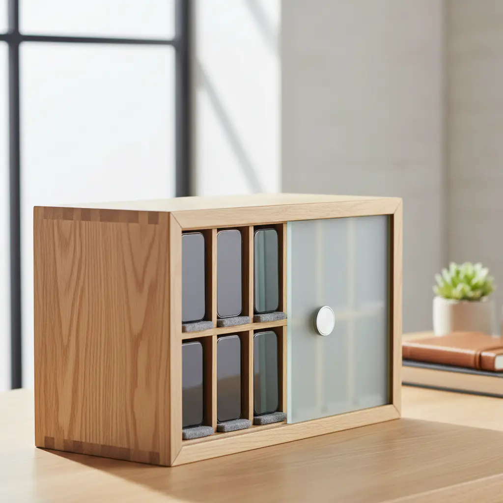 Handy-Tresor aus Holz
