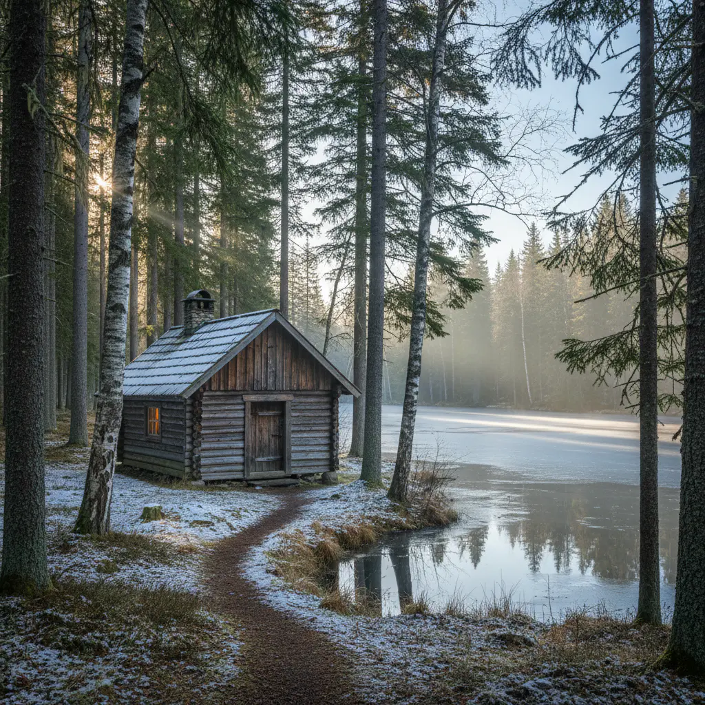 Einsame Hütte in der Natur
