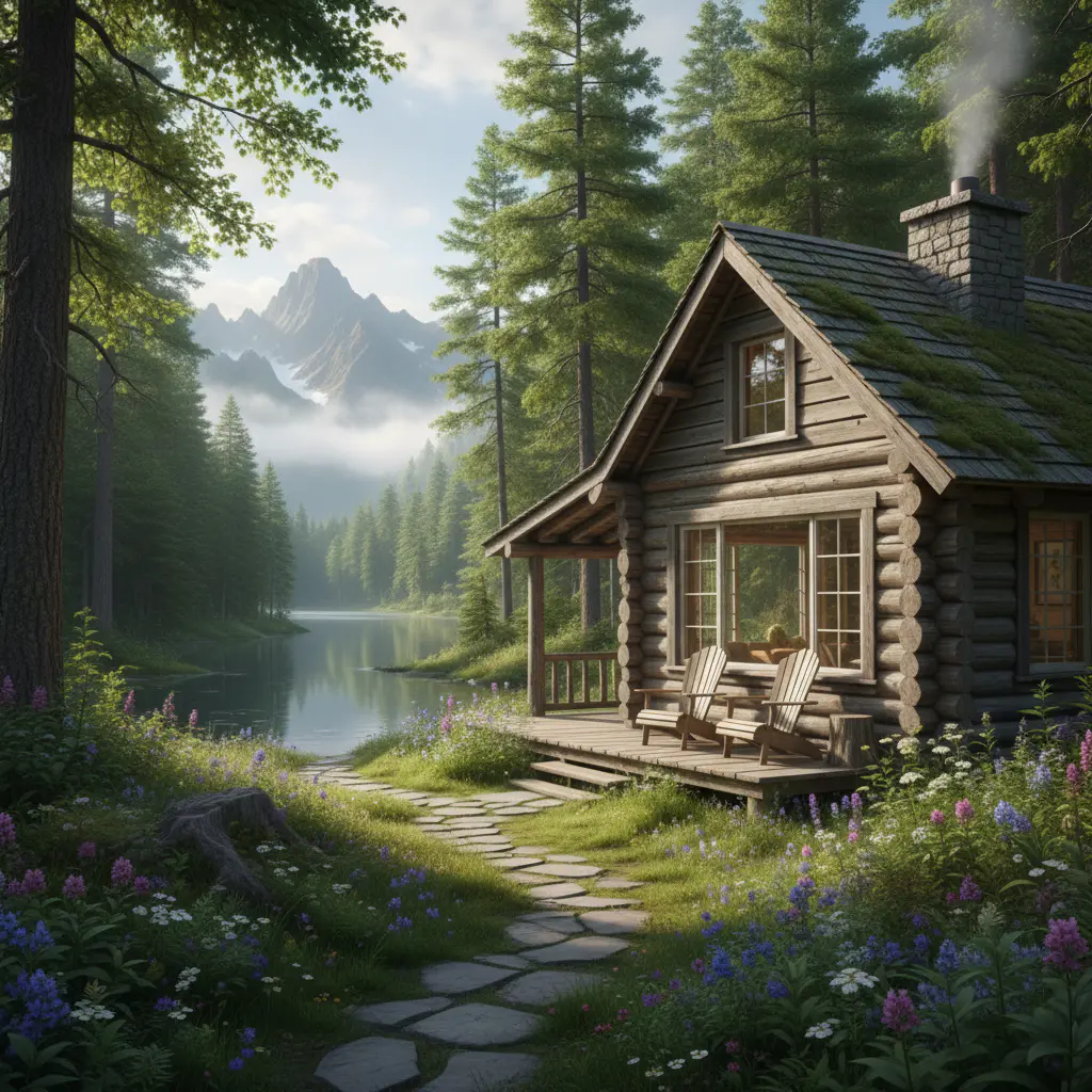 Ruhige Hütte in der Natur